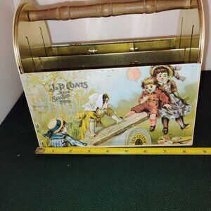 Vintage tin sewing tote